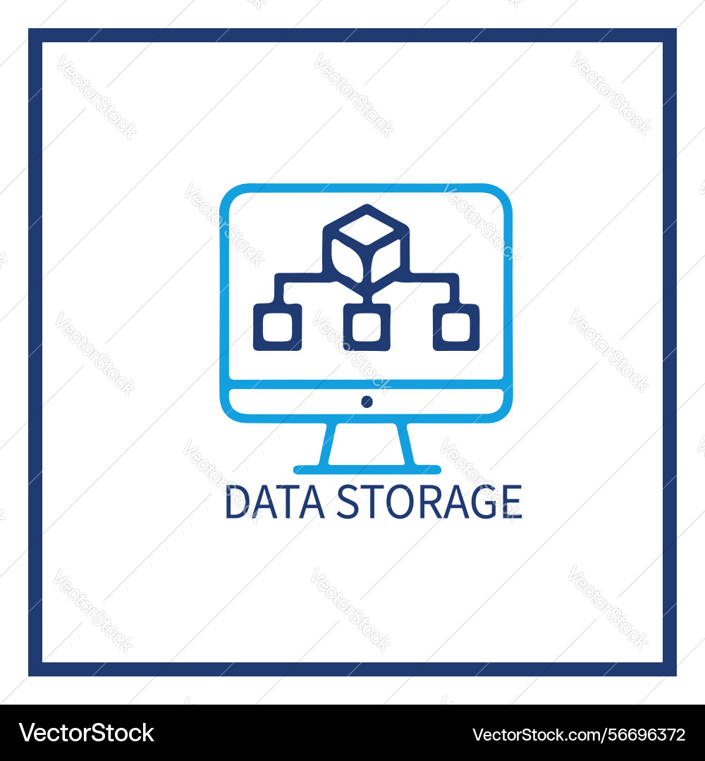 Data storage icon with network structure vector image