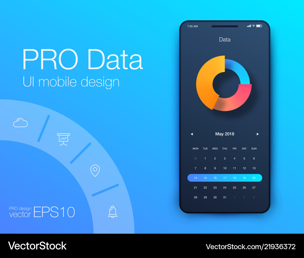 Date application ui design concept stock Date application ui design concept stock vector image