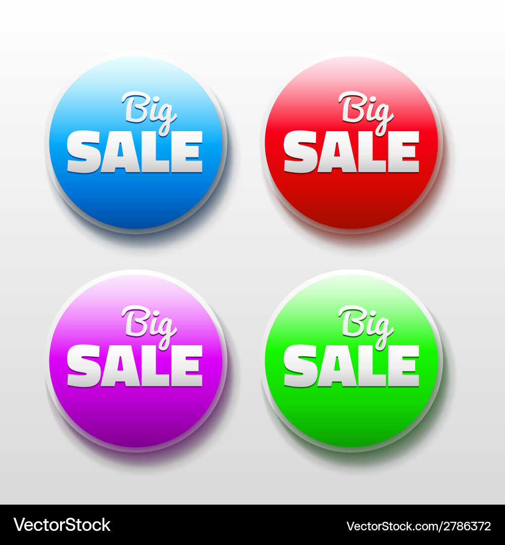 Design elements with sale text 3d abstract labels vector image