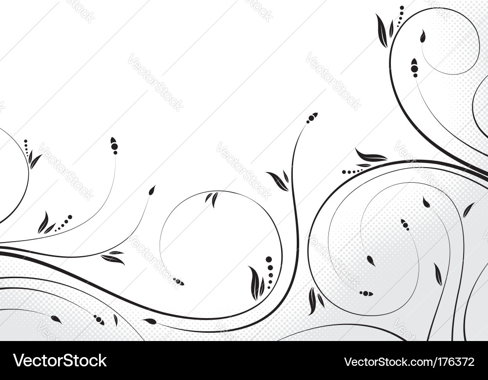 Floral Scroll Element Vector Image