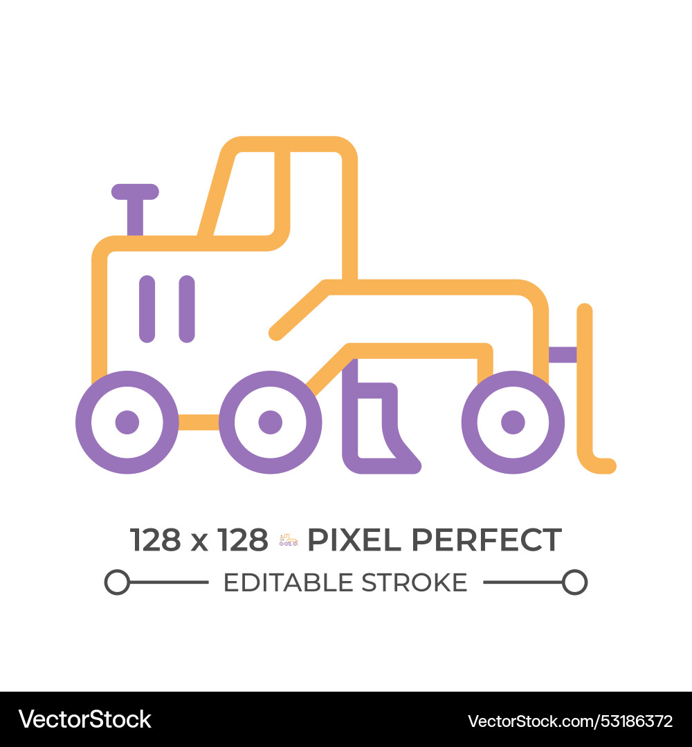 Grader two color line icon Grader two color line icon vector image