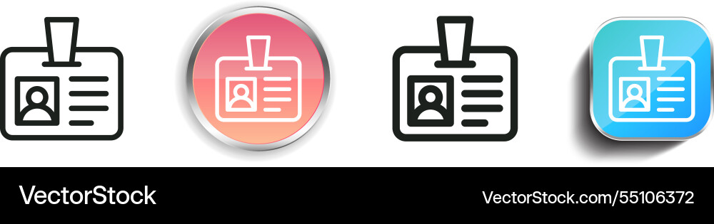 Id card icon thin linear regular and button style Id card icon thin linear regular and button style vector image