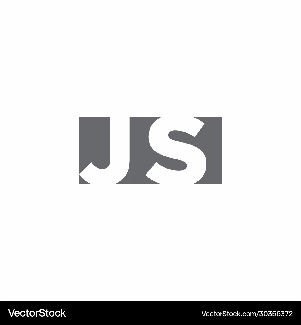 Js logo monogram with negative space style design vector image