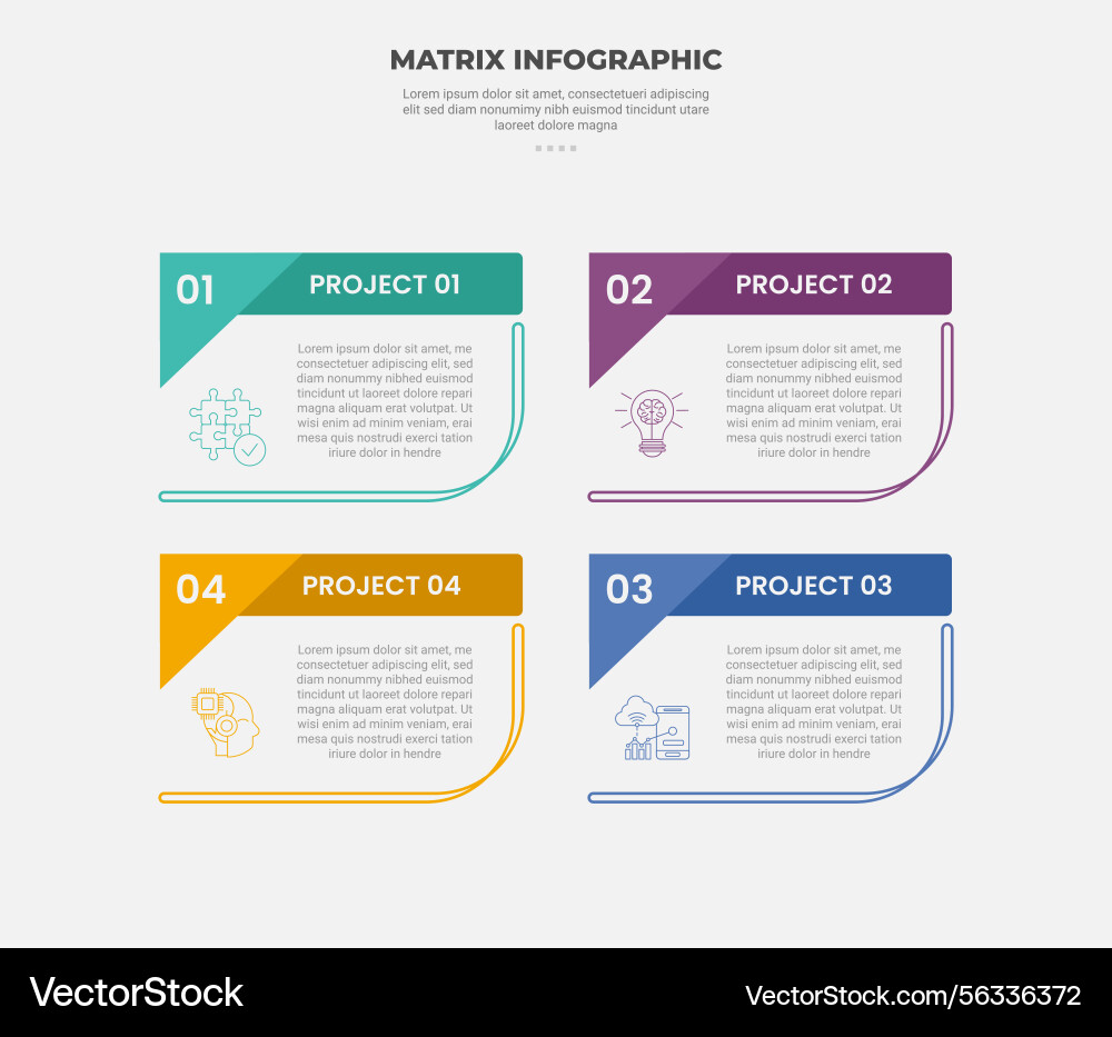 Matrix grid structure infographic outline style Matrix grid structure infographic outline style vector image