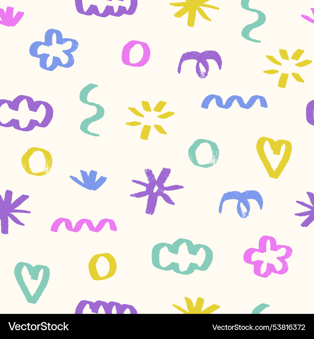 Seamless pattern with hand-drawn marker objects Seamless pattern with hand-drawn marker objects vector image