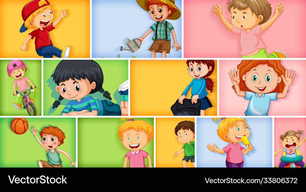 Set different kid characters Set different kid characters vector image