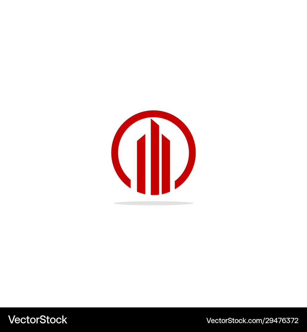 Shape line building round logo vector image