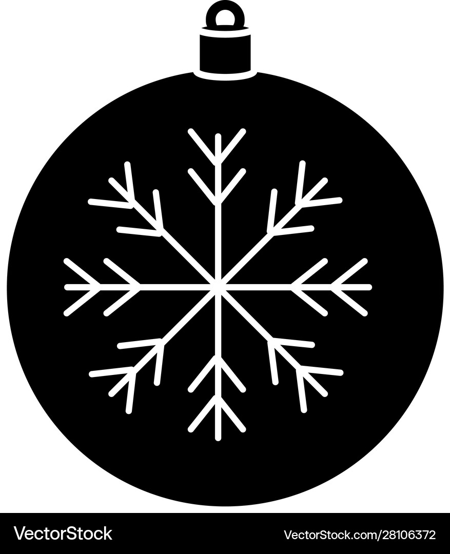 Silhouette ball christmas with snowflake – Royalty-Free Vector | VectorStock, image size:877x1080