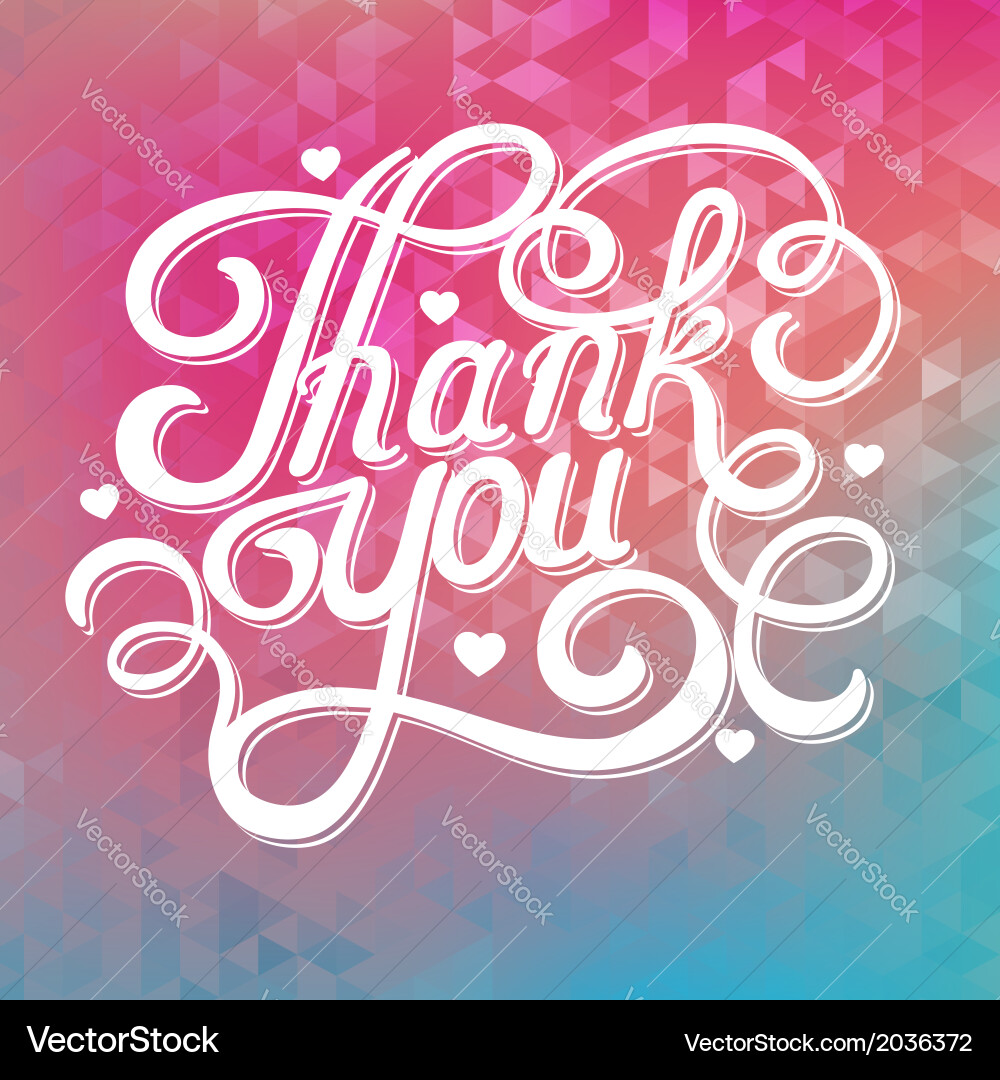 Thank You Background with Script Typography vector image