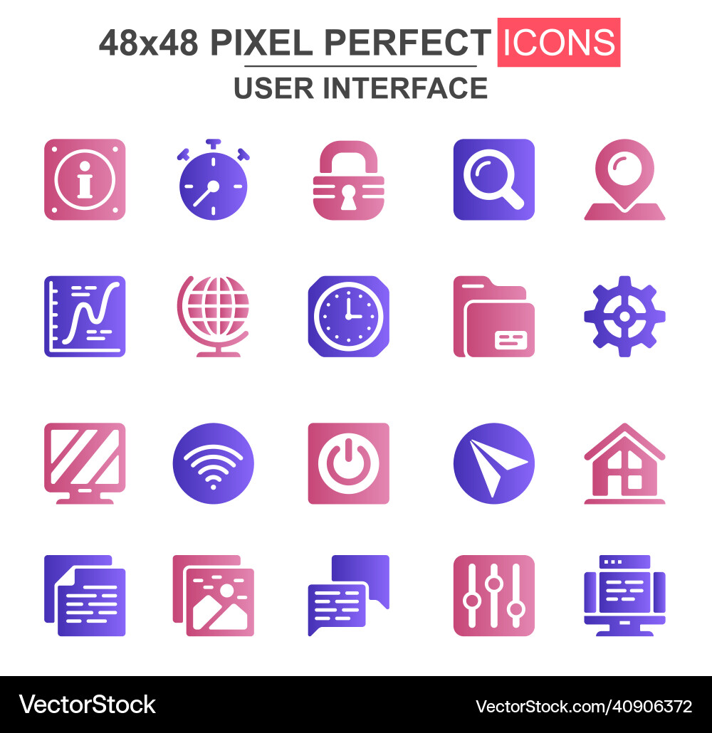 UI Icon Set - Digital Toolkit vector image