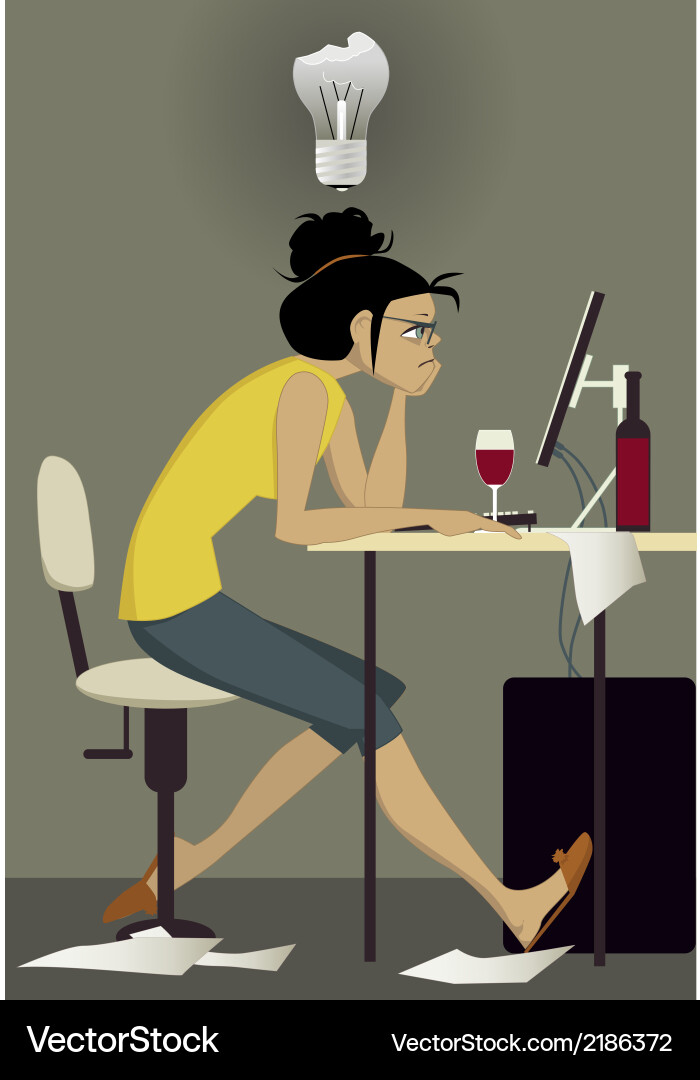 Writer block Royalty Free Vector Image - VectorStock