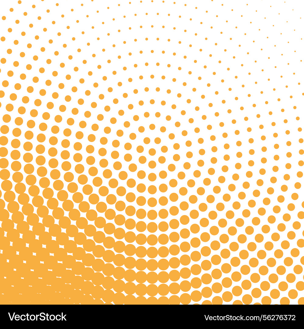Yellow halftone gradient pattern with circular vector image
