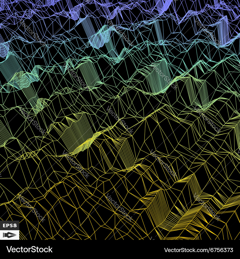 3D Network Grid Background Vector Image