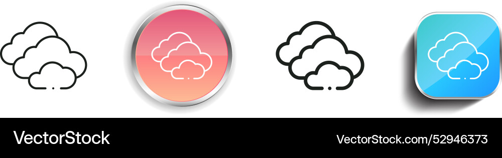 Clouds icon thin linear regular and button style vector image
