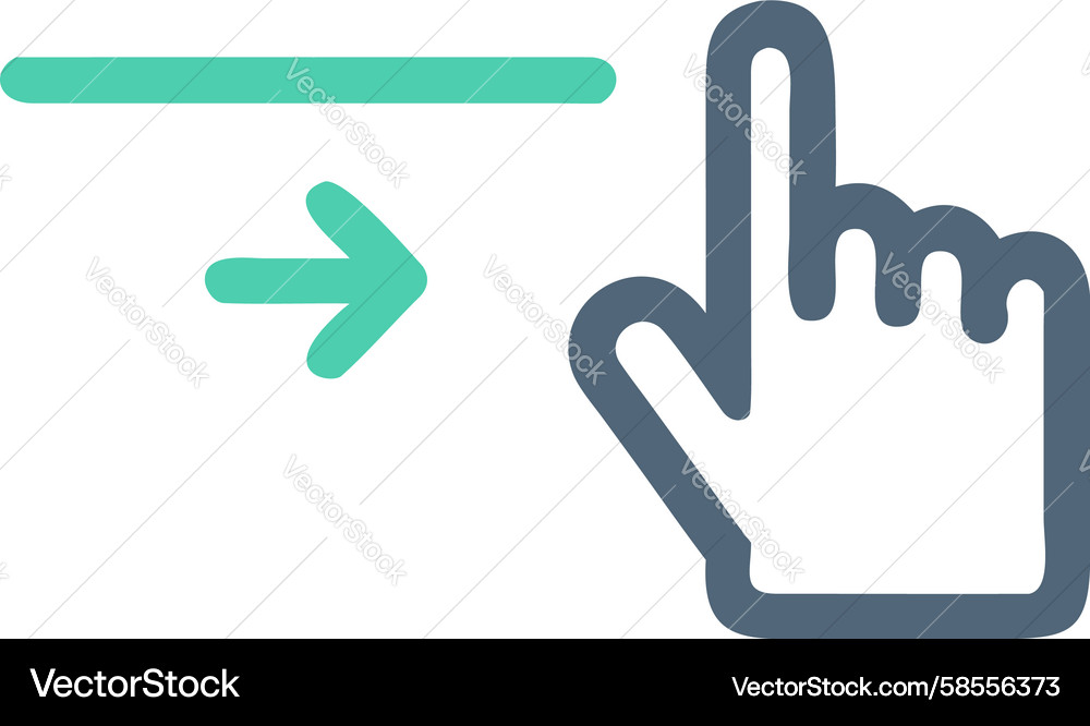 Interactive Hand Cursor with Arrow Icon Vector Image