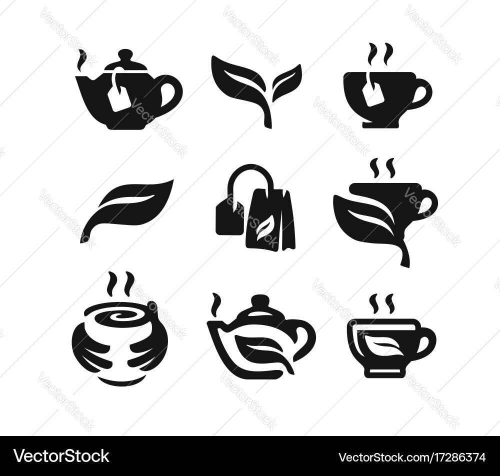 Black tea icon Royalty Free Vector Image - VectorStock