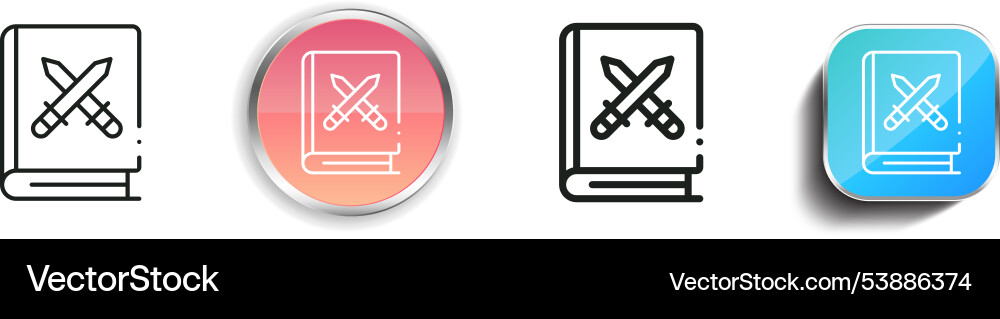 Fantasy icon thin linear regular and button style Vector Image
