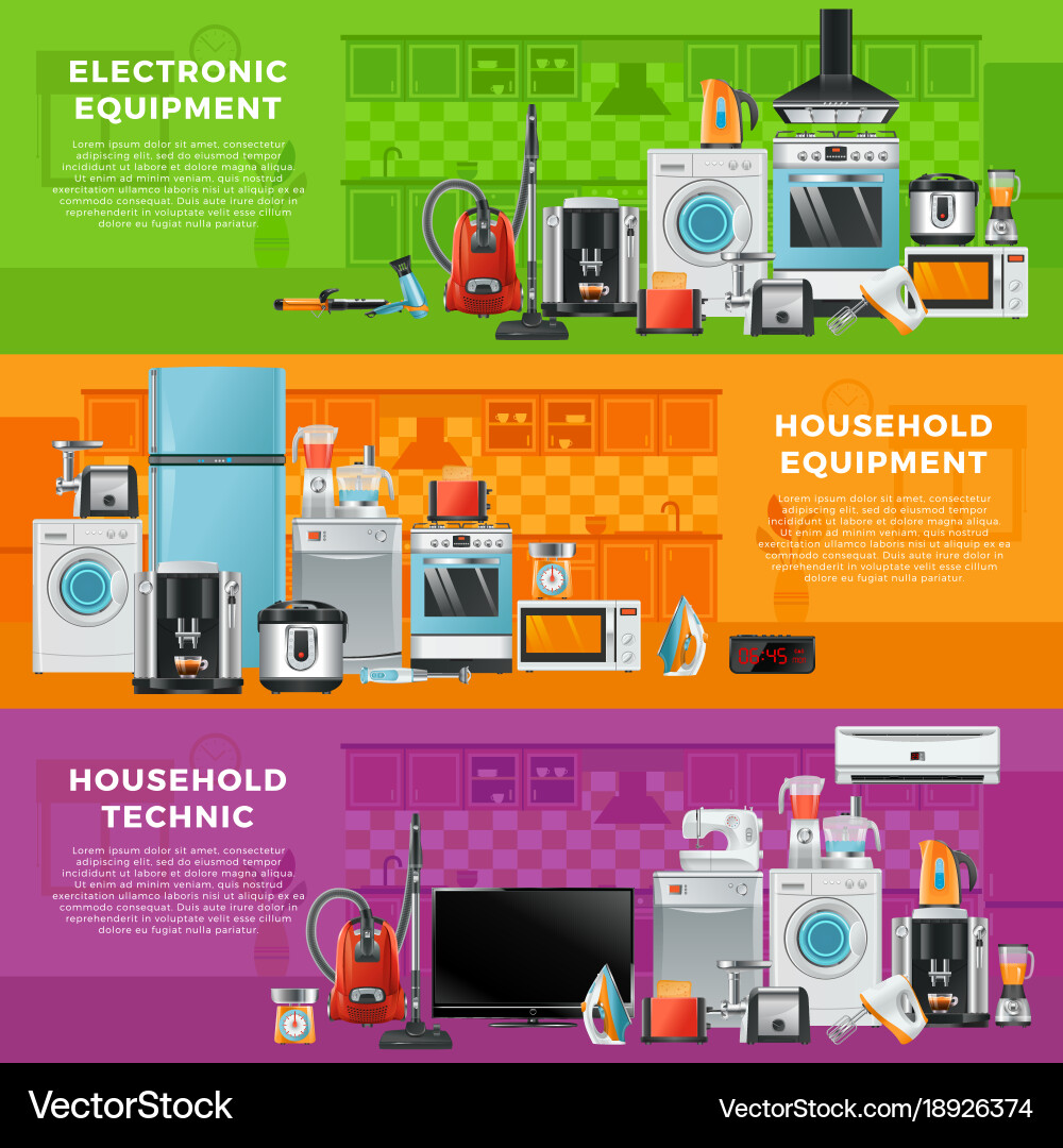 Household Appliance Banners – Royalty-Free Vector | VectorStock, image size:1000x1080