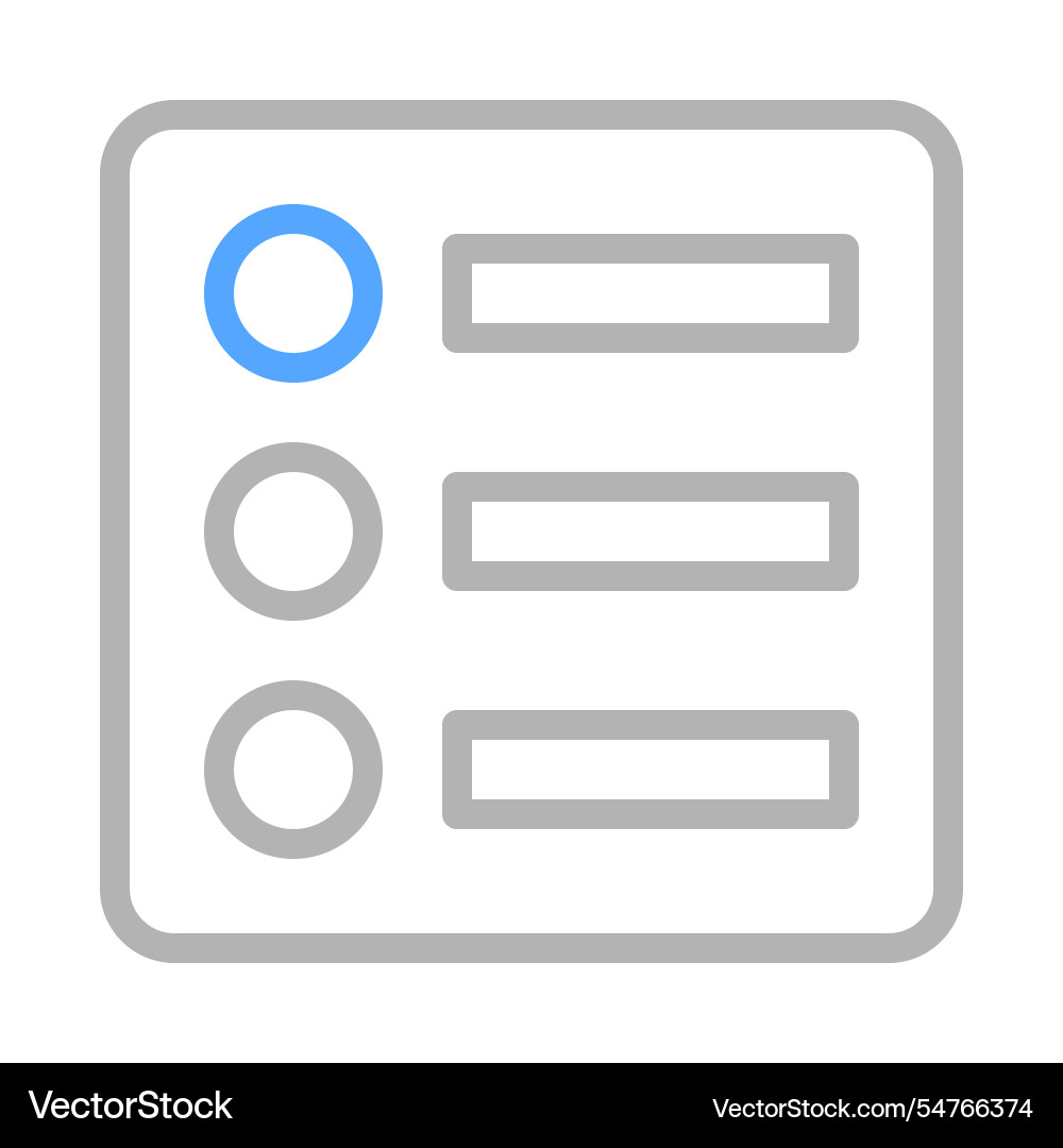 Radio button list icon concept of survey Radio button list icon concept of survey vector image