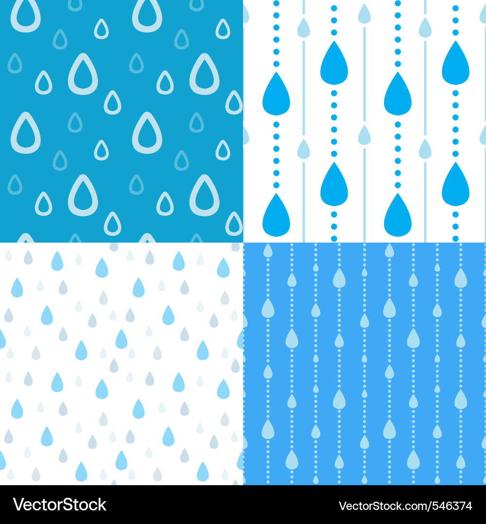 Raindrop Seamless Patterns vector image