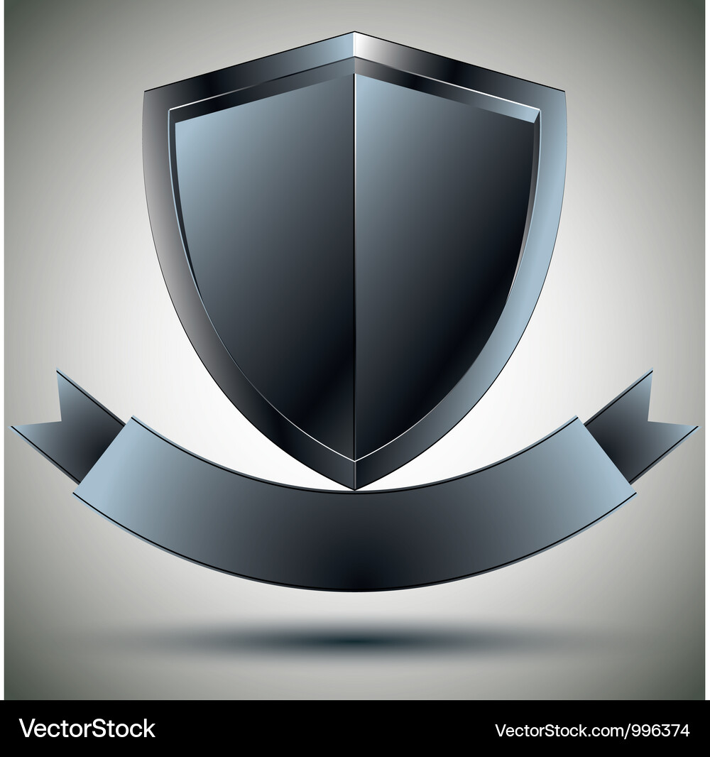 Security Shield with Ribbon Vector Image