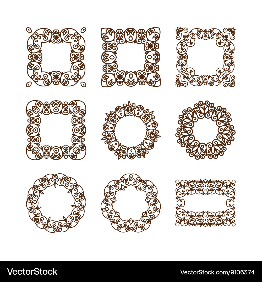 Set of simple linear monograms Vector Image