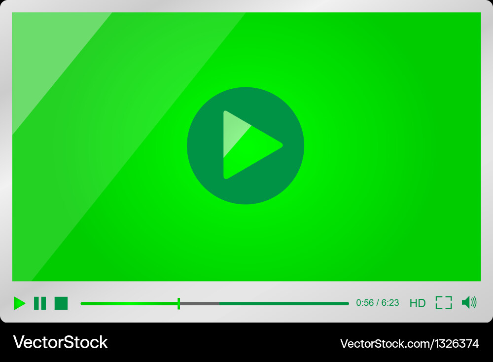 Video player for web minimalistic design Vector Image