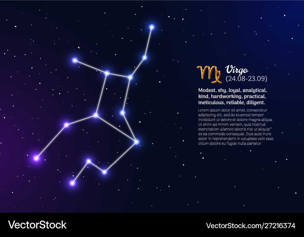 Virgo Zodiac Constellation - Deep Space – Royalty-Free Vector | VectorStock