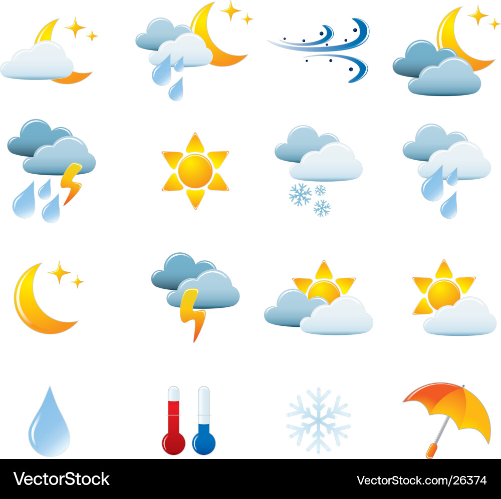 Weather Icons Set vector image