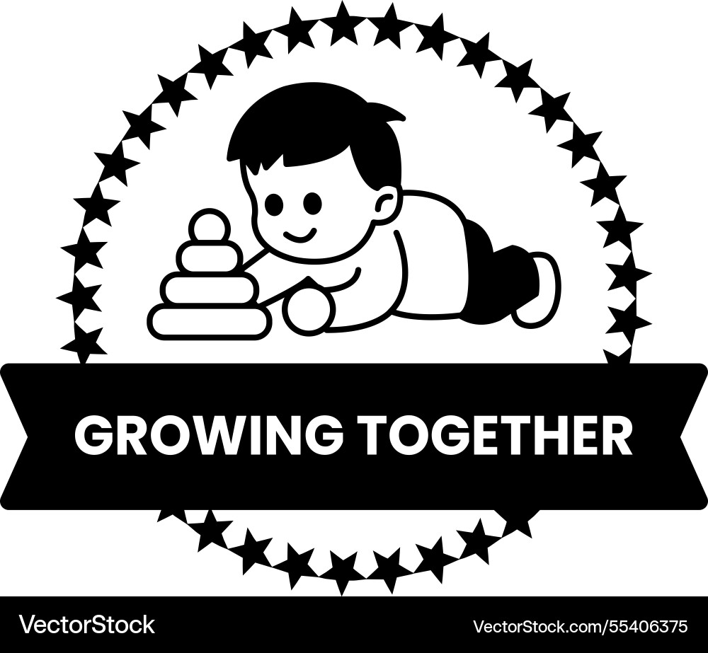 A boy is playing with stack of blocks Vector Image