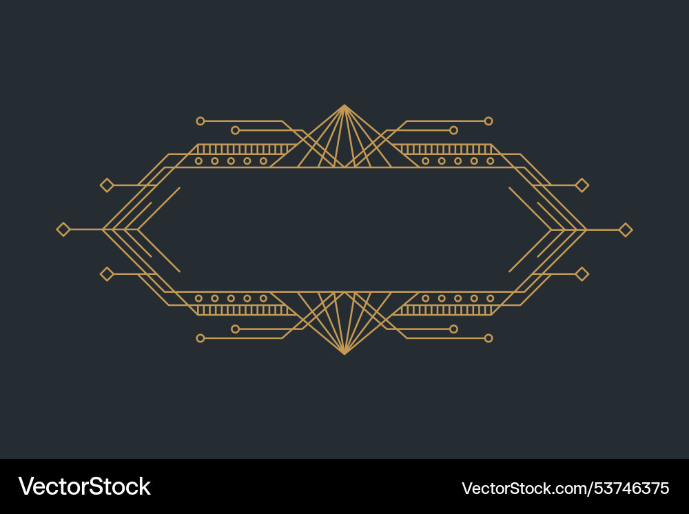 Art deco frames golden elegant antique borders Art deco frames golden elegant antique borders vector image