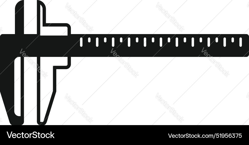 Caliper measuring tool icon showing length Caliper measuring tool icon showing length vector image