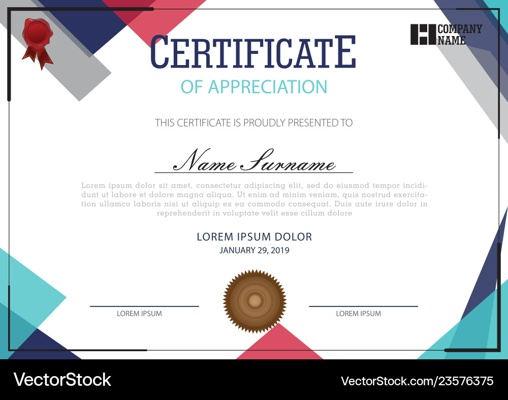 Certificate template Certificate template vector image