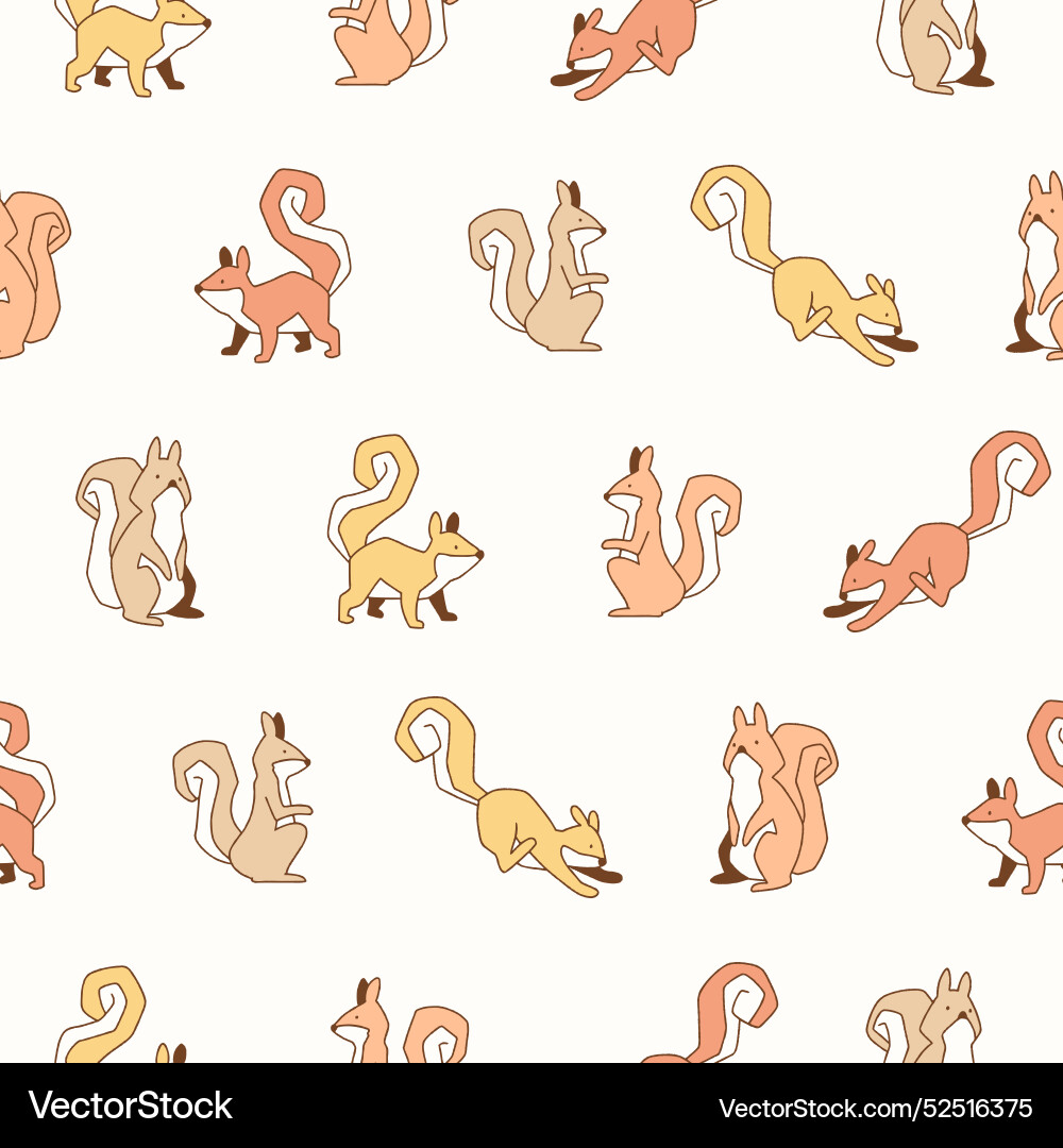 Collection of squirrel seamless pattern design Collection of squirrel seamless pattern design Vector Image