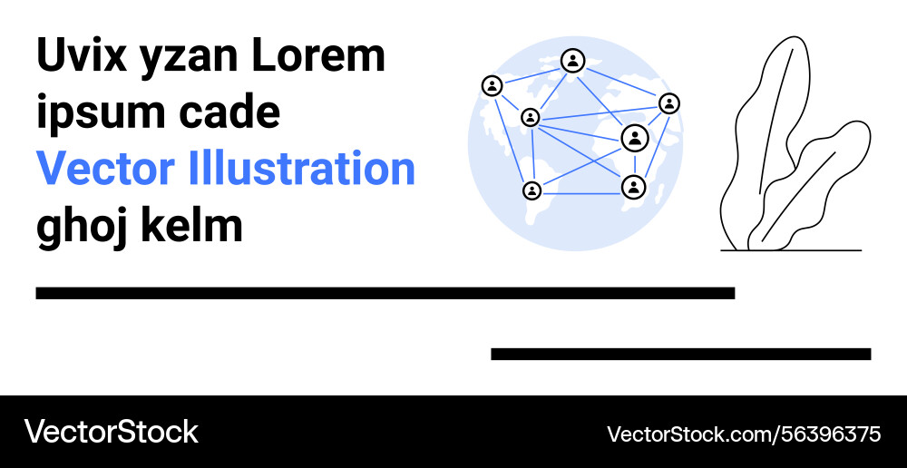 Global network concept with connected nodes Global network concept with connected nodes vector image