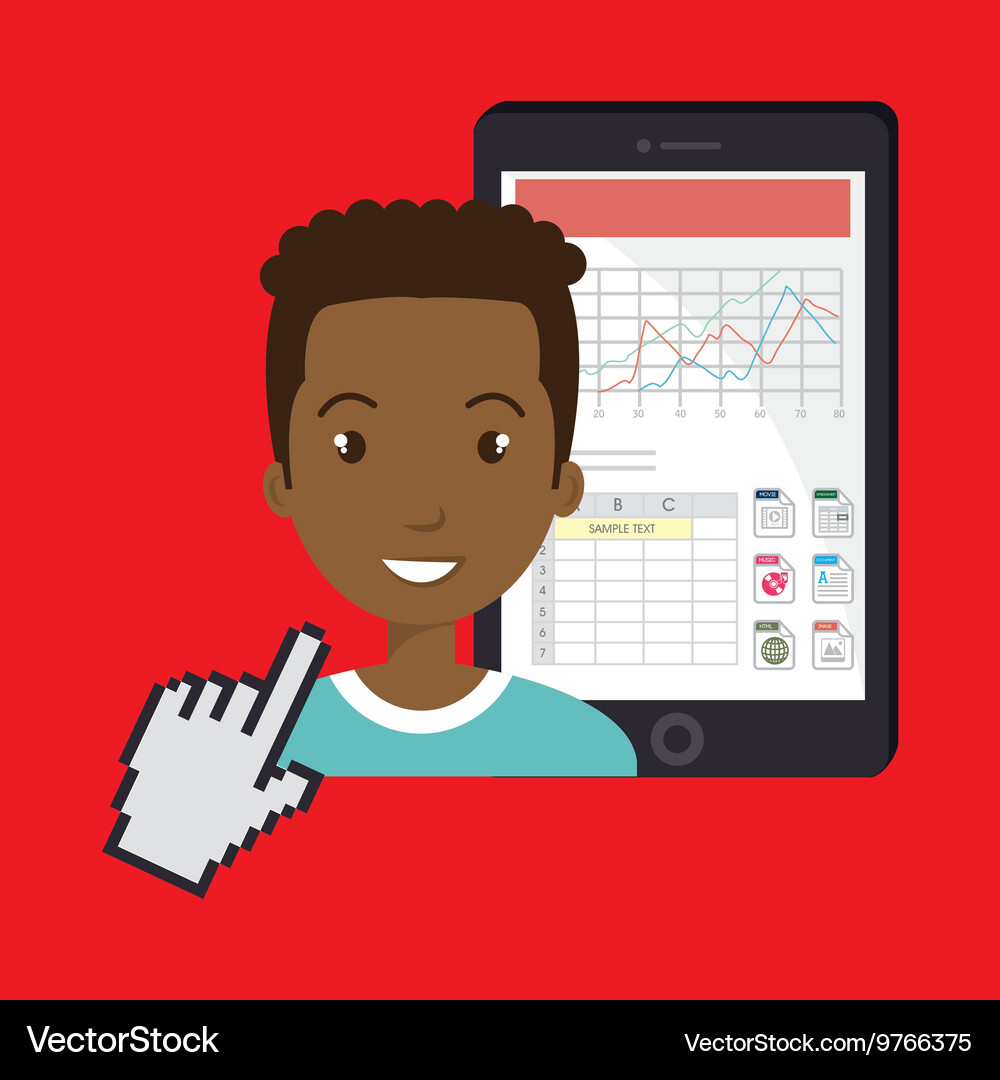 Man with cellphone isolated icon design Vector Image
