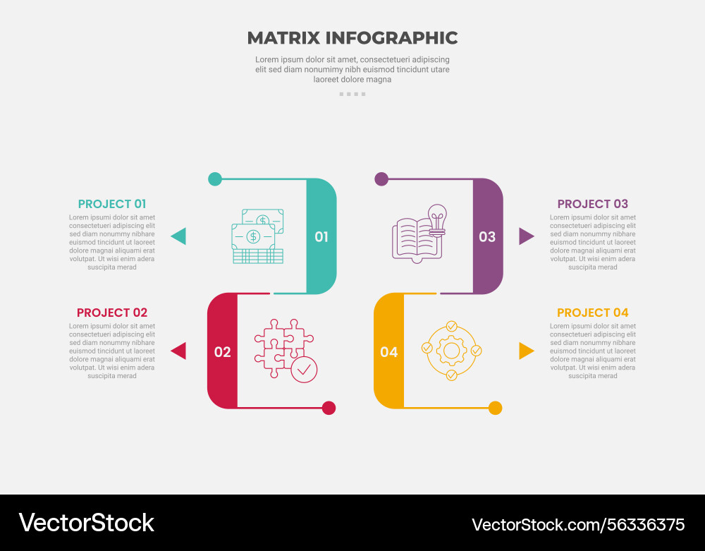 Matrix grid structure infographic outline style Matrix grid structure infographic outline style vector image