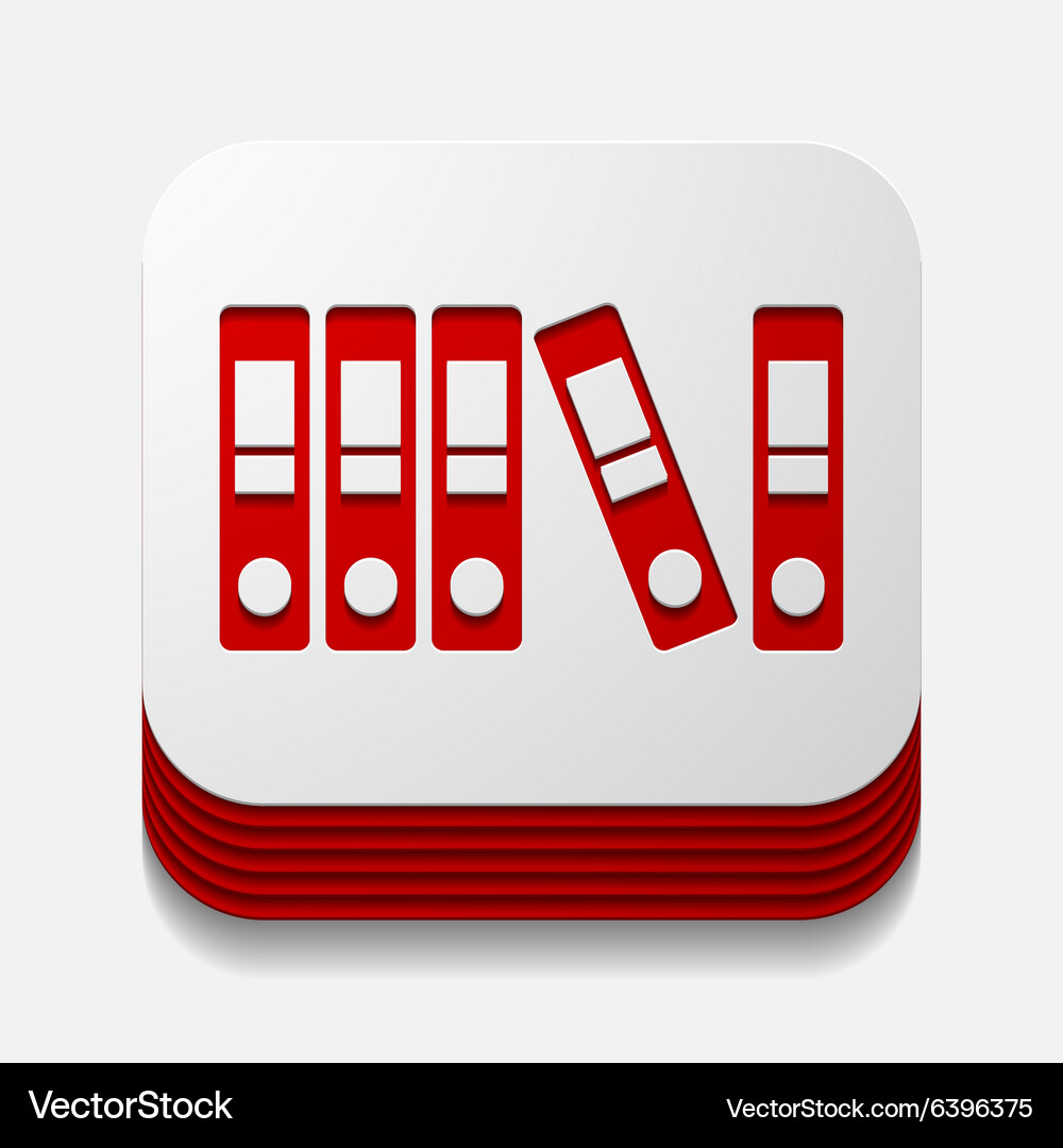 Square button folder Vector Image