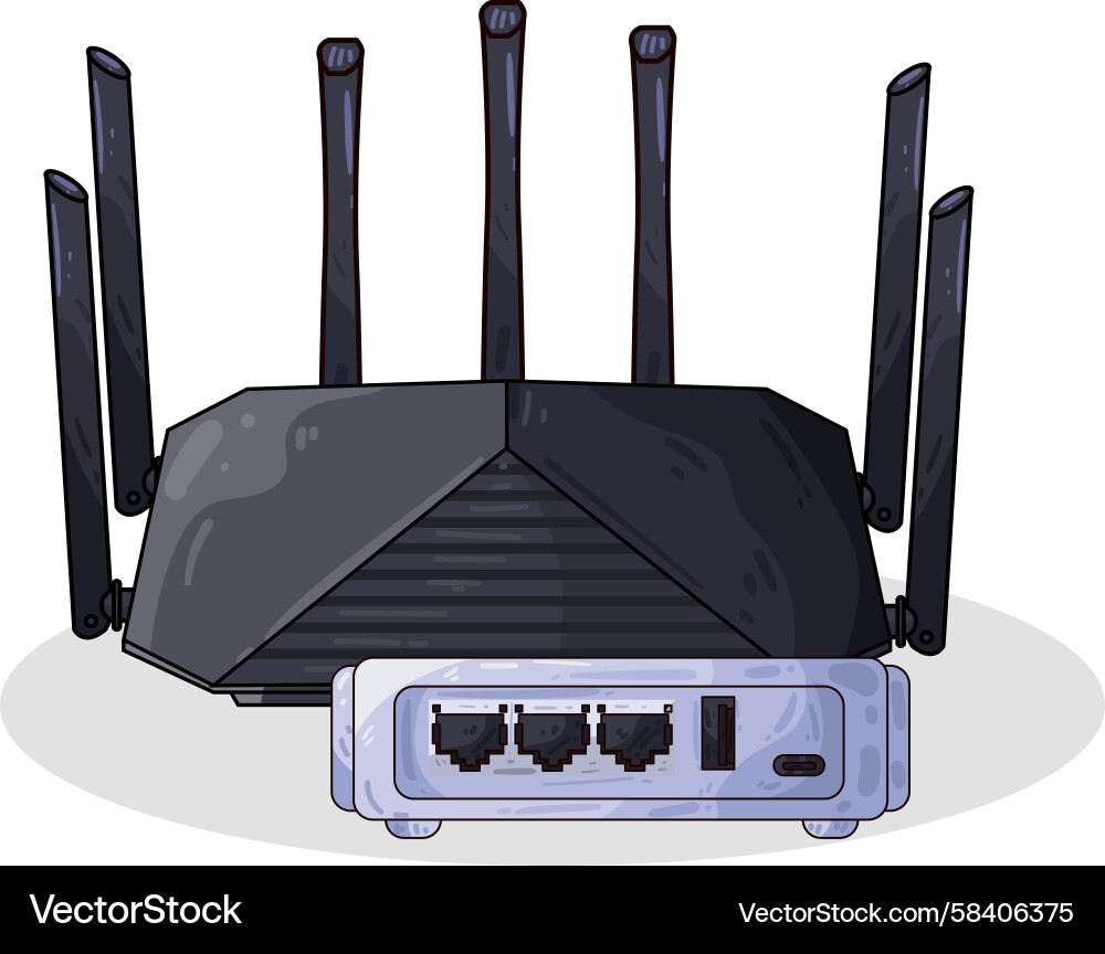 WiFi Router Device Vector Image