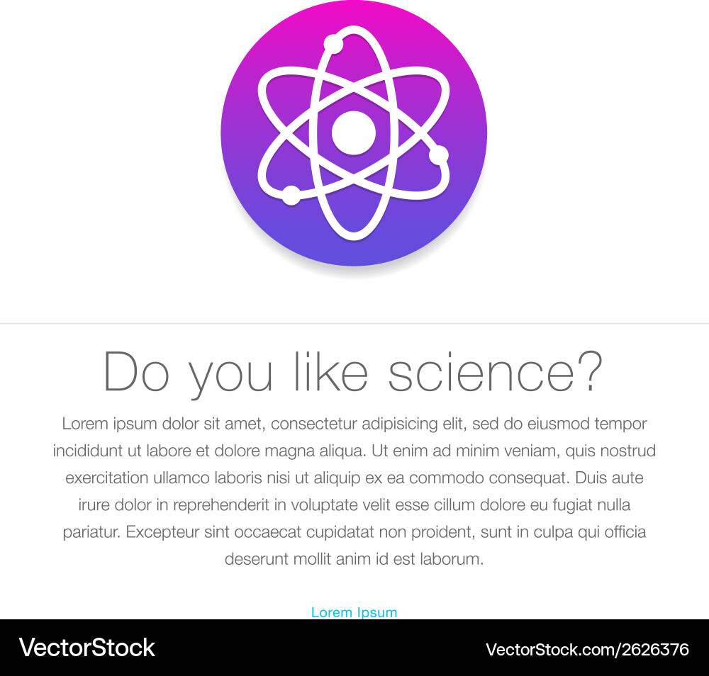 Atom Science Icon - Round Shape Vector Image