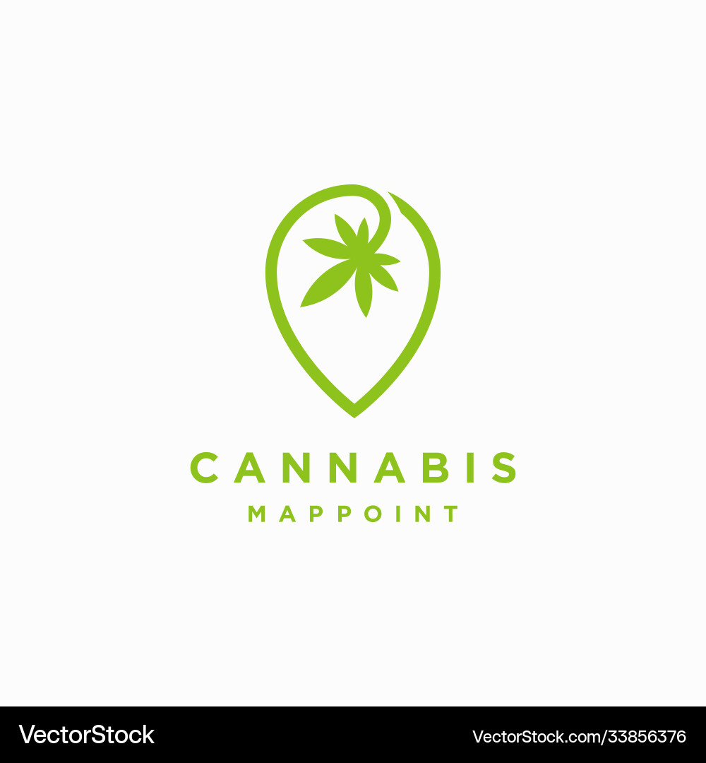 Cannabis map point locator logo icon template Cannabis map point locator logo icon template vector image