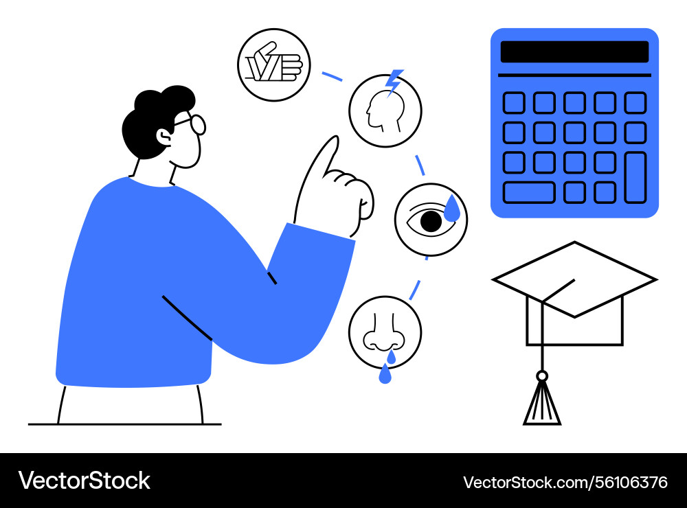 Decision-making process with sensory input Vector Image