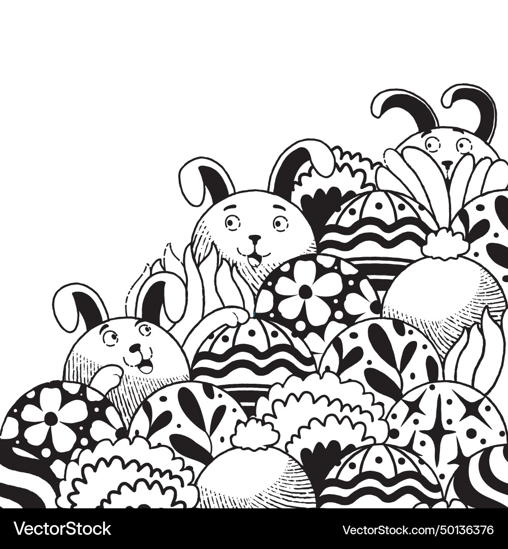 Easter pattern with rabbit Vector Image