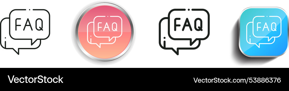 Faq icon thin linear regular and button style vector image