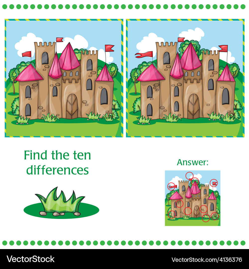 Find differences between the two images Vector Image