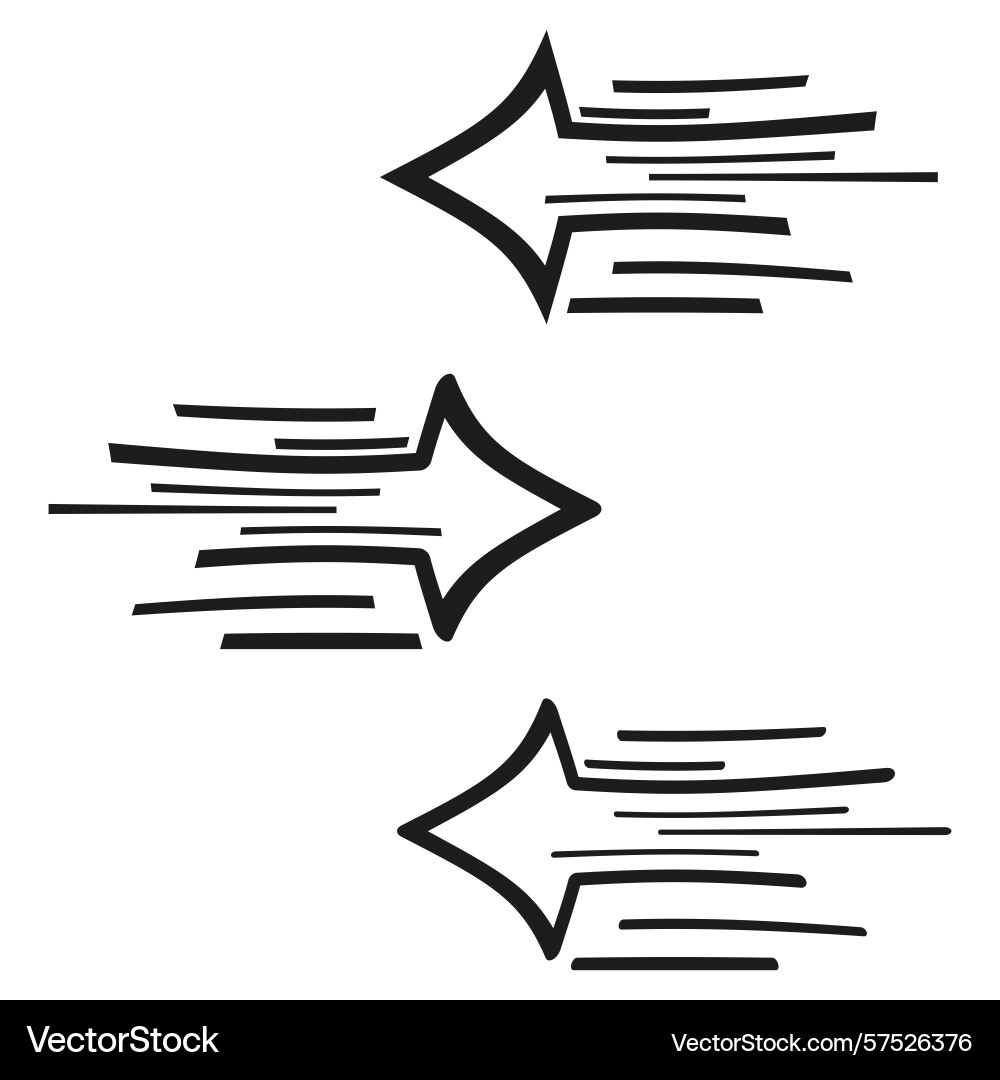 Left arrow trio fast reverse motion streamlined vector image