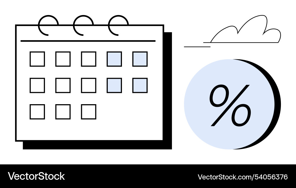 Monthly calendar with highlighted dates Monthly calendar with highlighted dates vector image