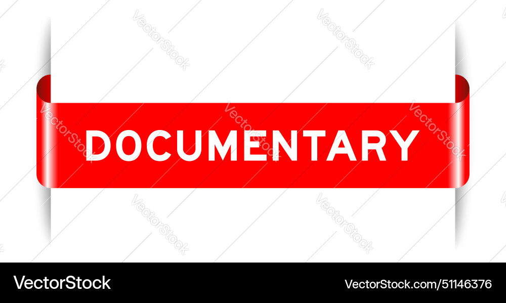Red color inserted label banner with word Vector Image