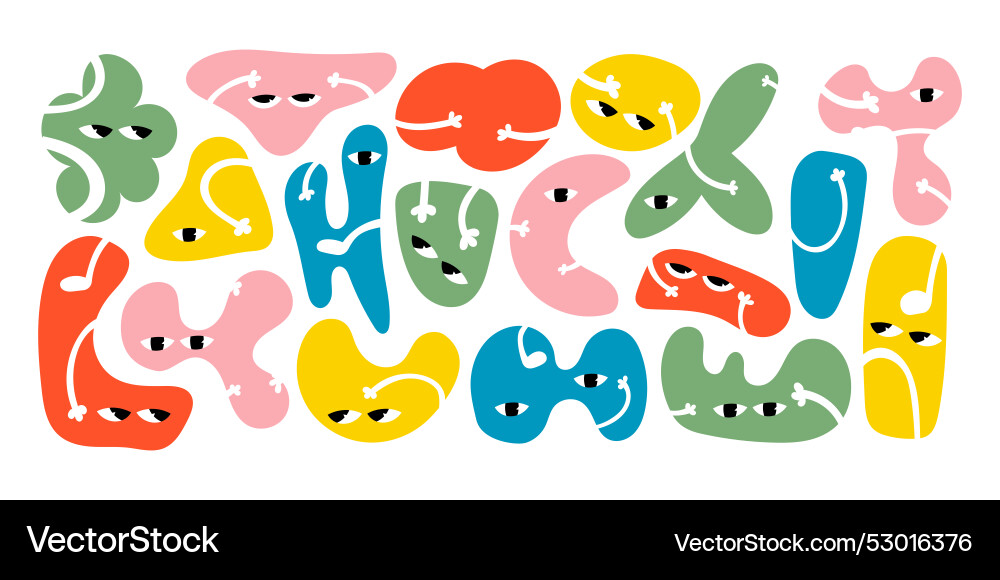 Set of abstract character figure Set of abstract character figure Vector Image