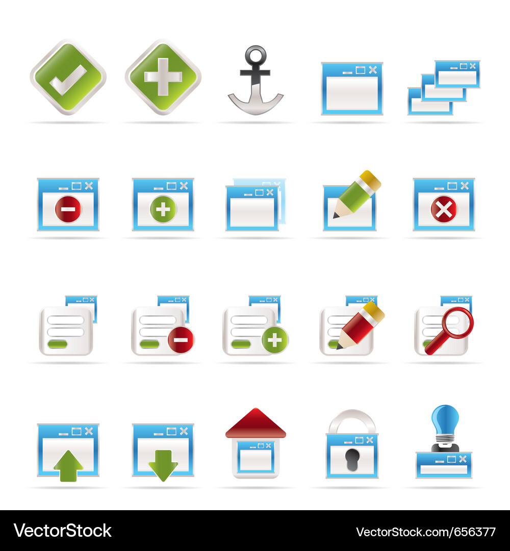 Computer and Server Icons Vector Image